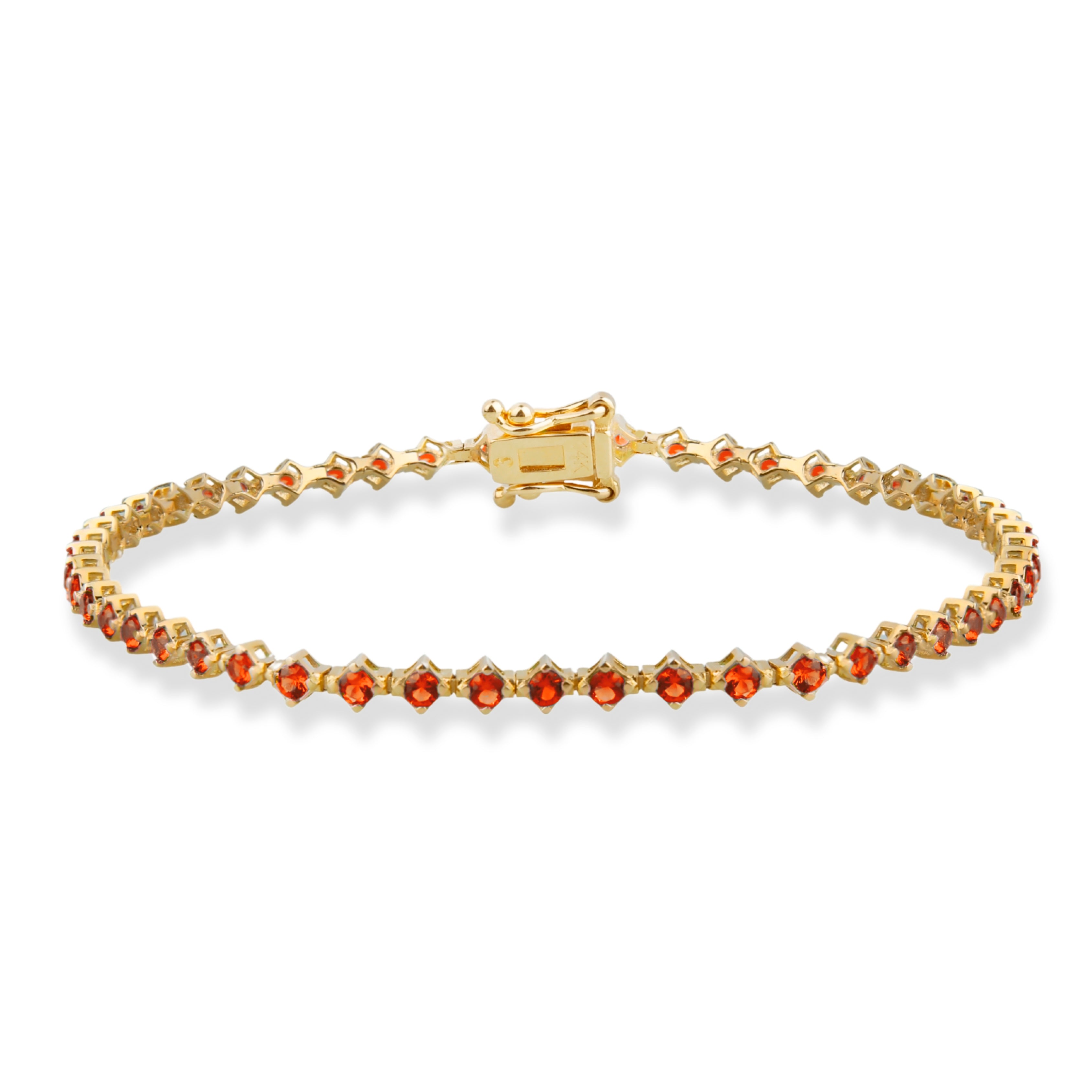 14K Gold Garnet Tennis Bracelet / January Birthstone Jewelry