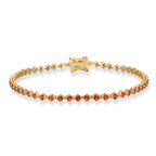 14K Gold Garnet Tennis Bracelet / January Birthstone Jewelry