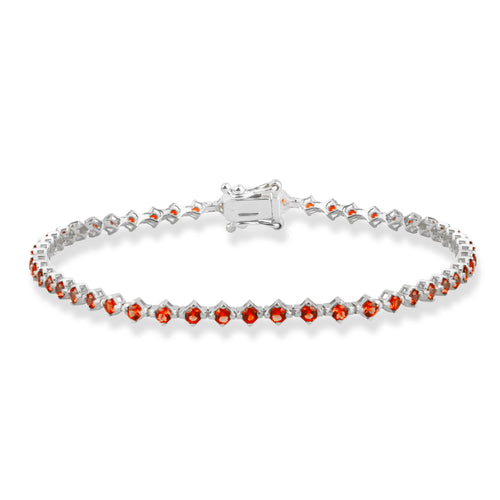 14K Gold Garnet Tennis Bracelet / January Birthstone Jewelry