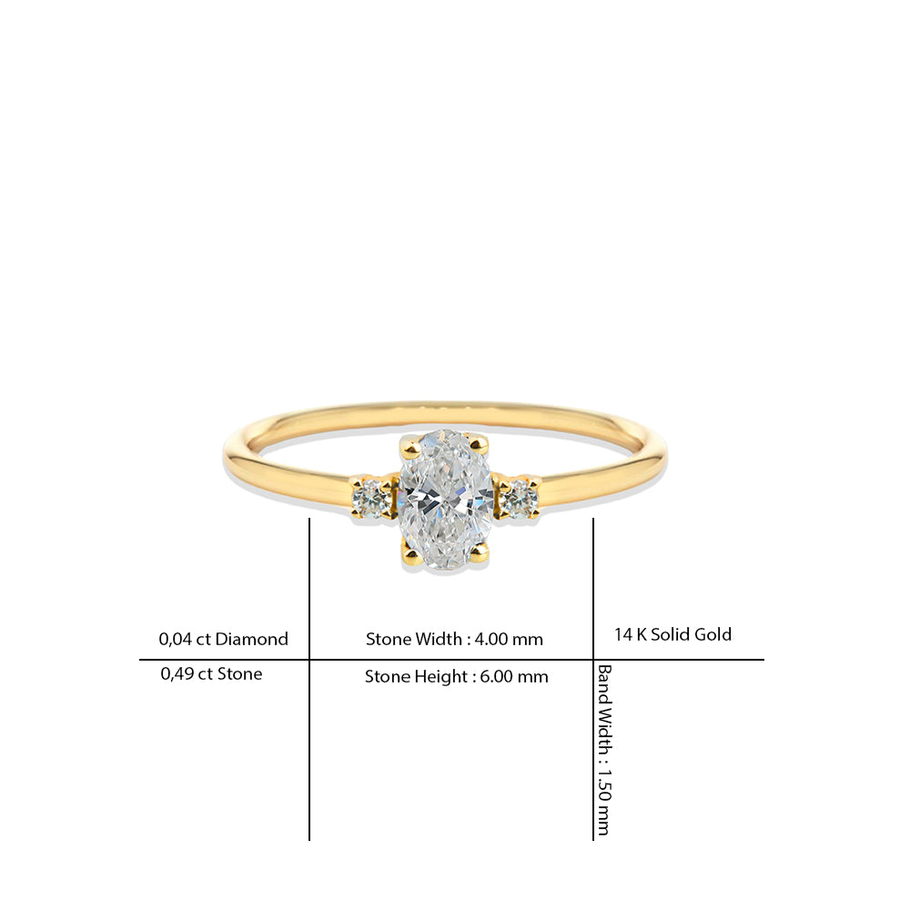 Oval White Sapphire Ring / Alternative Engagement Ring