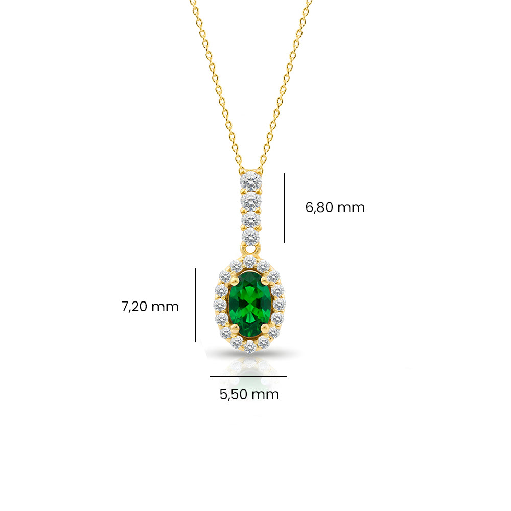 Handmade Emerald Necklace, Anniversary Gift