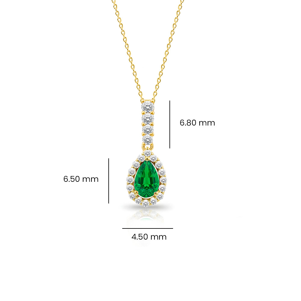 Teardrop Emerald Diamond Necklace