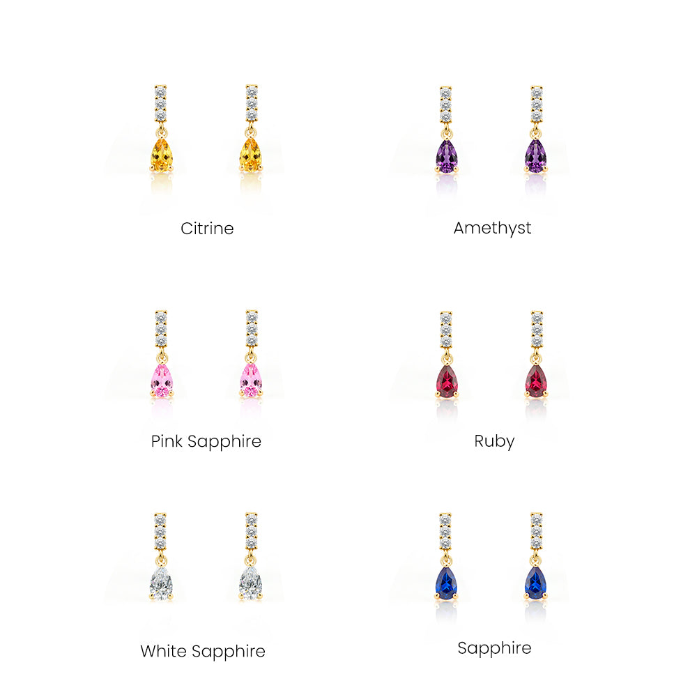 14K Gold Emerald Drop Earrings