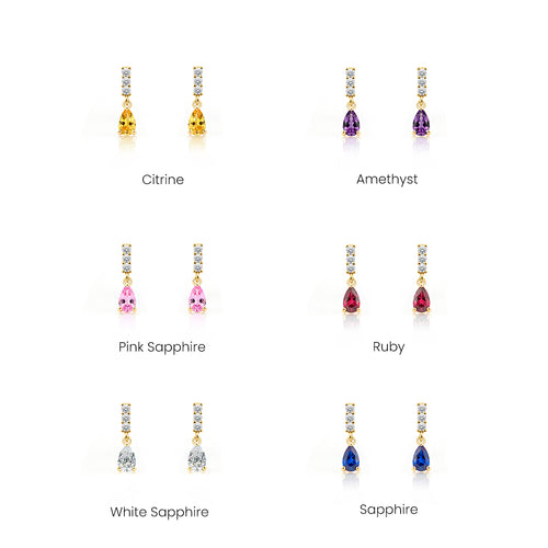 14K Gold Emerald Drop Earrings