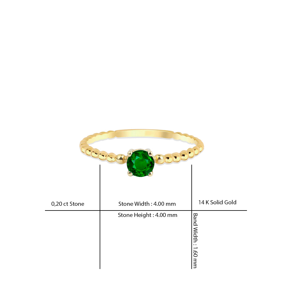 14K Gold Emerald Ring / May Birthstone Ring