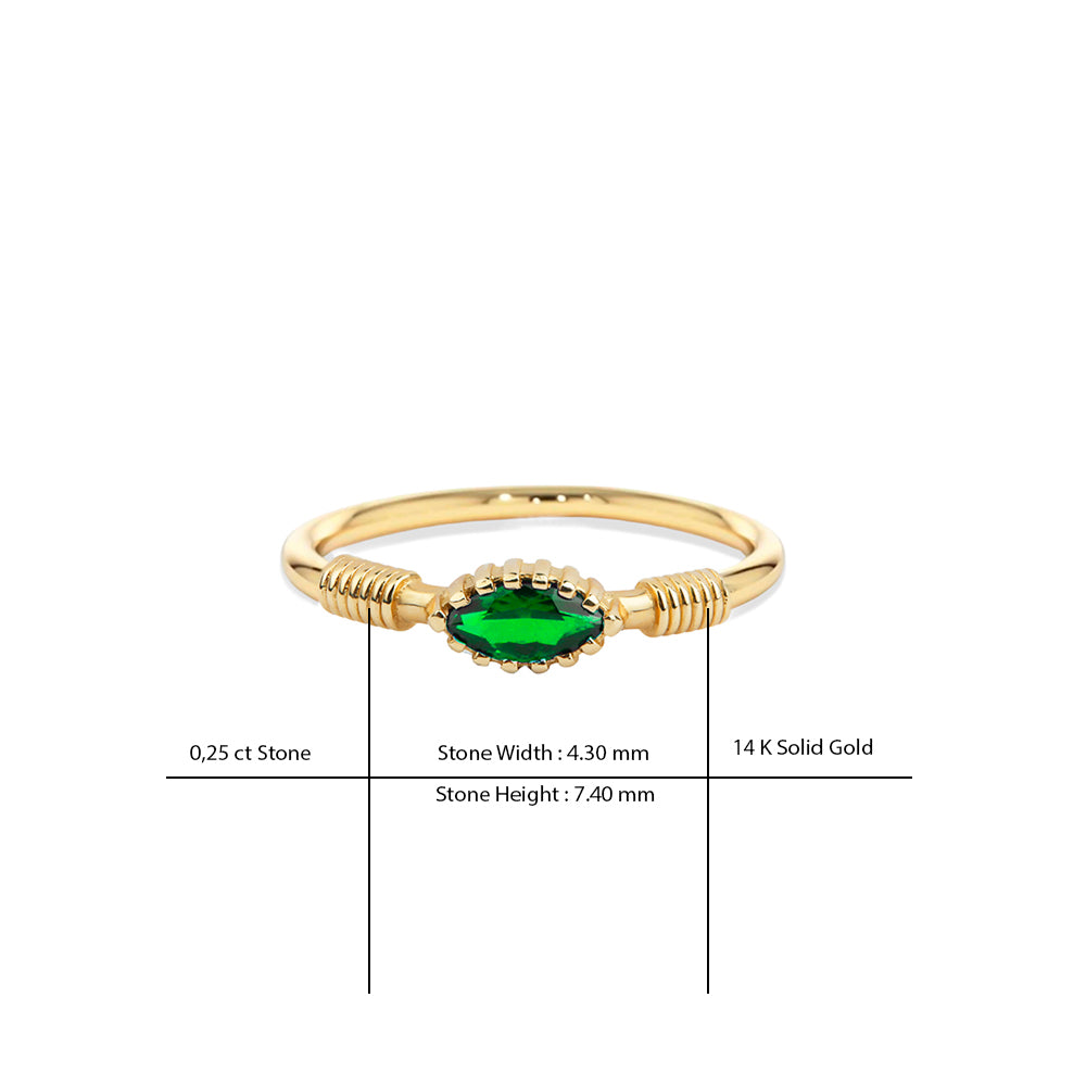 Marquise Emerald Ring / Birthday Gift